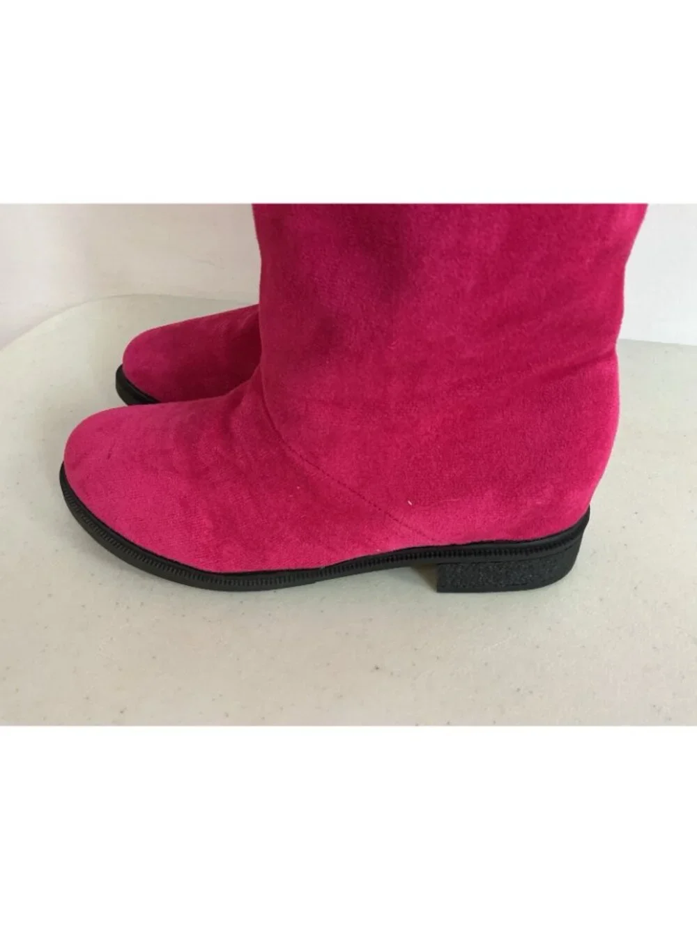 Tall Pink Suede Boots Slouch Womens 40 New